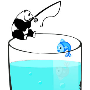 Rolig Panda som fiskar i ett glas vatten T Shirt