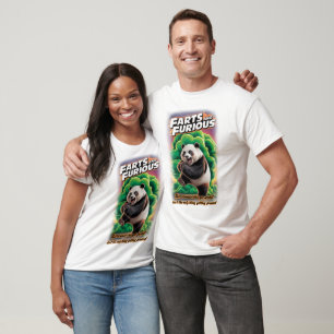 Rolig Panda som har kul med att göra en fjärt på e T Shirt