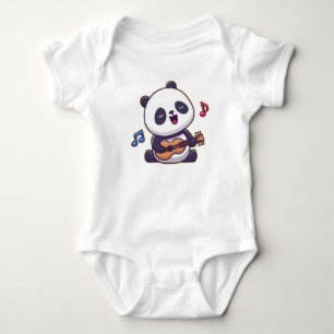Rolig panda som spelar musik, söt panda, pandabjör t shirt