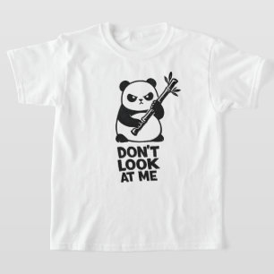 Rolig Panda ”TITTA INTE PÅ MIG” Barn T-Shirt