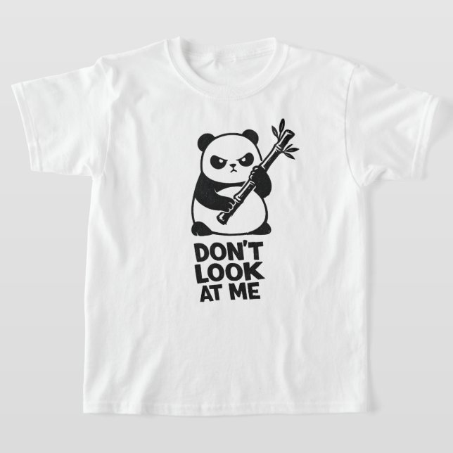 Rolig Panda ”TITTA INTE PÅ MIG” Barn T-Shirt (Laydown)