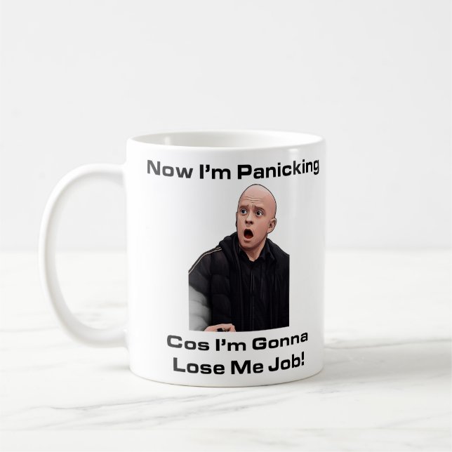 Rolig Panik Mugg Nyhet Kaffekopp Arbets Humor Off (Vänster)