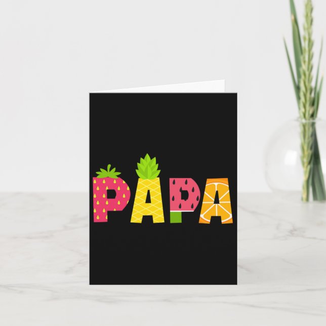 Rolig Papa Fruitarian Älskare Sommar Män Frukt Ski Kort (Framsida)