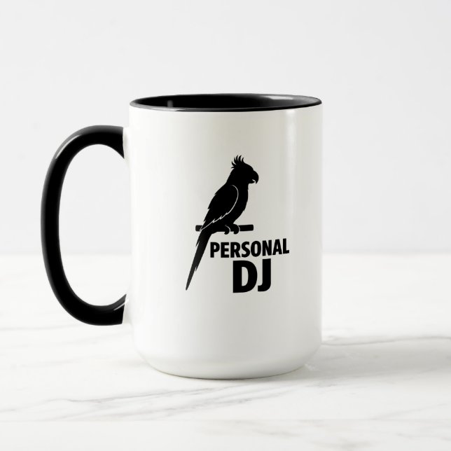 Rolig papegoja personlig DJ-mugg för papegojaägare Mugg (Vänster)