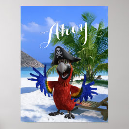 Rolig papegoja pirat äventyr poster