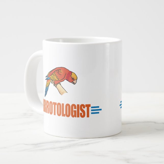 Rolig papegojëlskare jumbo mugg (Framsida vänster)