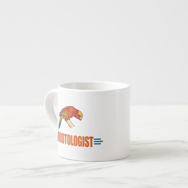 Rolig papegojfana espressomugg (Framsida vänster)