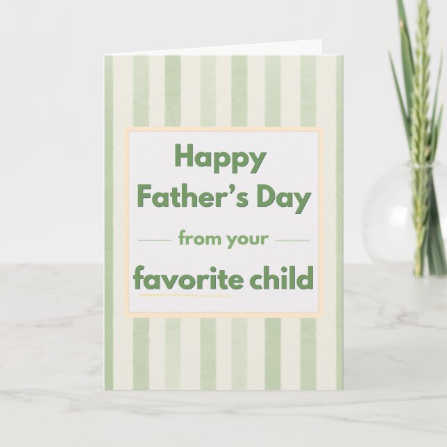 Rolig Pappa-dagspresent från Favoritbarnet (Ränder Kort (Framsida)
