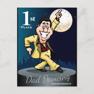 Rolig Pappa Dansar Vinnare Vykort