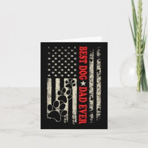 Rolig pappa faders dag hundpappa amerikansk flagga kort