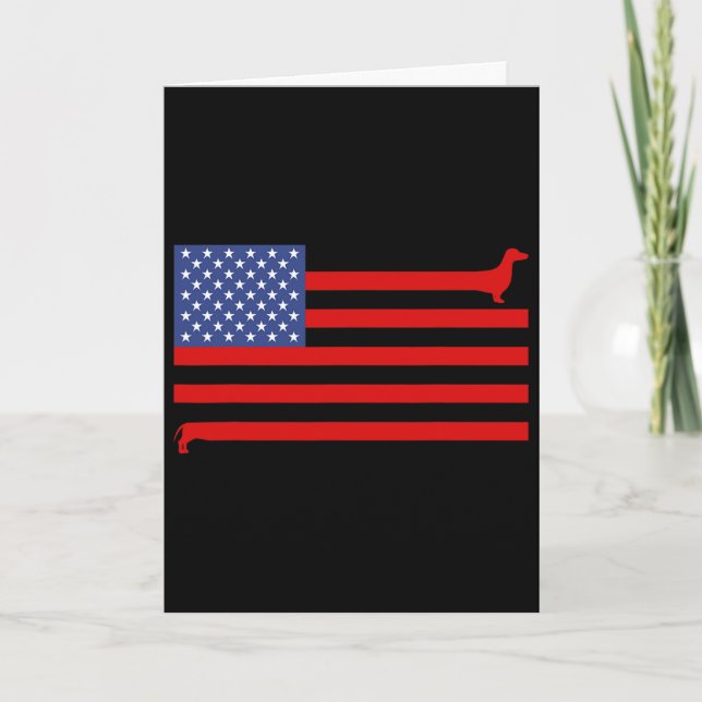 Rolig pappa faders dag hundpappa USA-flagga  Kort (Framsida)