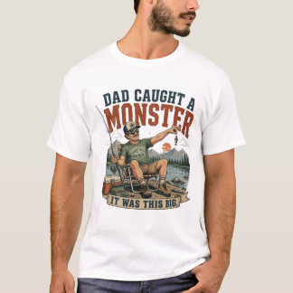 Rolig Pappa Fångade En Monster Fisketräja T Shirt