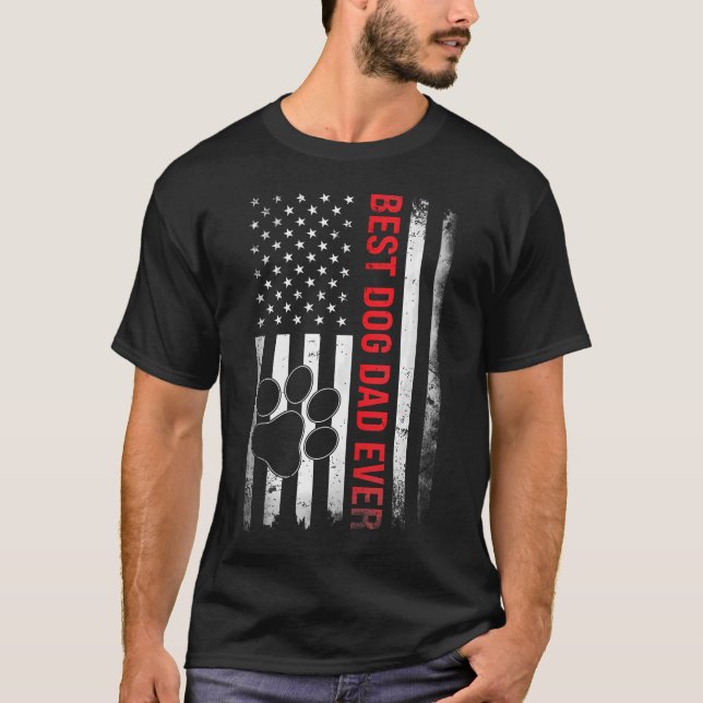 Rolig Pappa Fars Dag Hund T Shirt (Framsida)