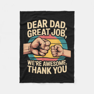 Rolig Pappa Fars Dag Retro Kära Pappa Bra Jobb Th Fleecefilt
