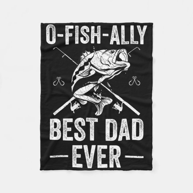 Rolig Pappa Fisk B Fiske Pappa  Fleecefilt (Framsidan)