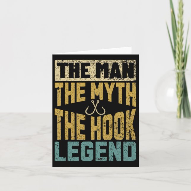 Rolig Pappa Fiskare Man Mytt Hook Legend Fiskare F Kort (Framsida)