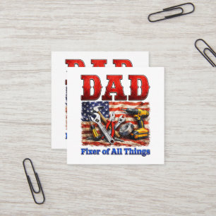 Rolig Pappa Fixare Av Alla Ting Fyrkantigt Visitkort