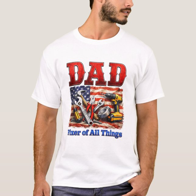 Rolig Pappa Fixare Av Alla Ting T Shirt (Framsida)