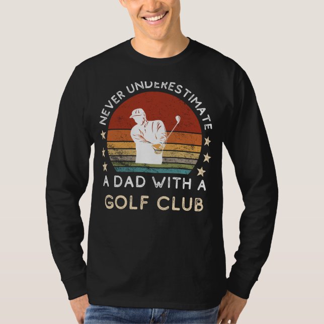 Rolig Pappa Golfklubbs Tee - Pappas sving och sinn (Framsida)