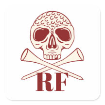 Rolig pappa-golfmonogram Retro dödskalle och korsl