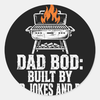 Rolig Pappa Grilltröja - Pappa Kroppsform Fram Bak Runt Klistermärke