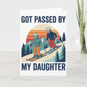 Rolig pappa i skidbacken blev omsprungen av dotter kort