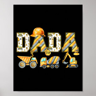 Rolig Pappa Konstruktion Borrband Kids Matchande F Poster