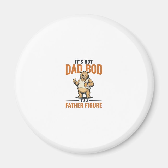 Rolig Pappa Kroppsform Faderlig Figur Björn Öl Trö Magnet (Framsidan)