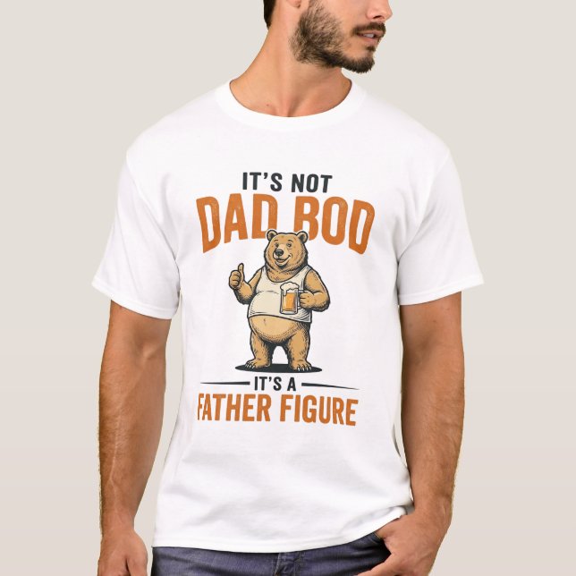 Rolig Pappa Kroppsform Faderlig Figur Björn Öl Trö T Shirt (Framsida)