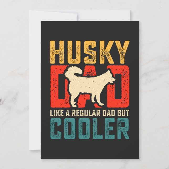 Rolig pappa med husky, vanlig pappa förhöjd till c julkort (Framsida)