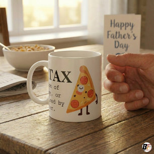 Rolig "Pappa skatt"-definition och söt pizza-grafi Kaffemugg