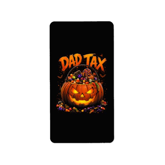 Rolig Pappa Skatt Halloween Pumpa Adressetikett (Framsidan)