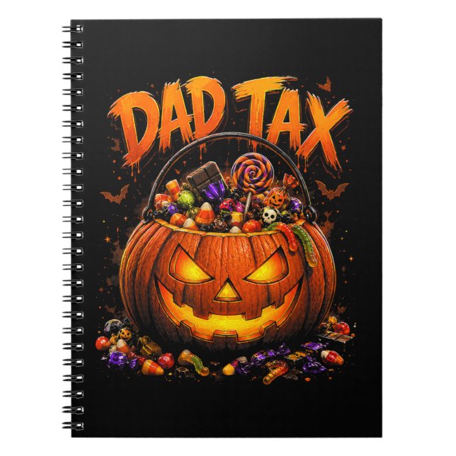 Rolig Pappa Skatt Halloween Pumpa Anteckningsbok (Framsidan)
