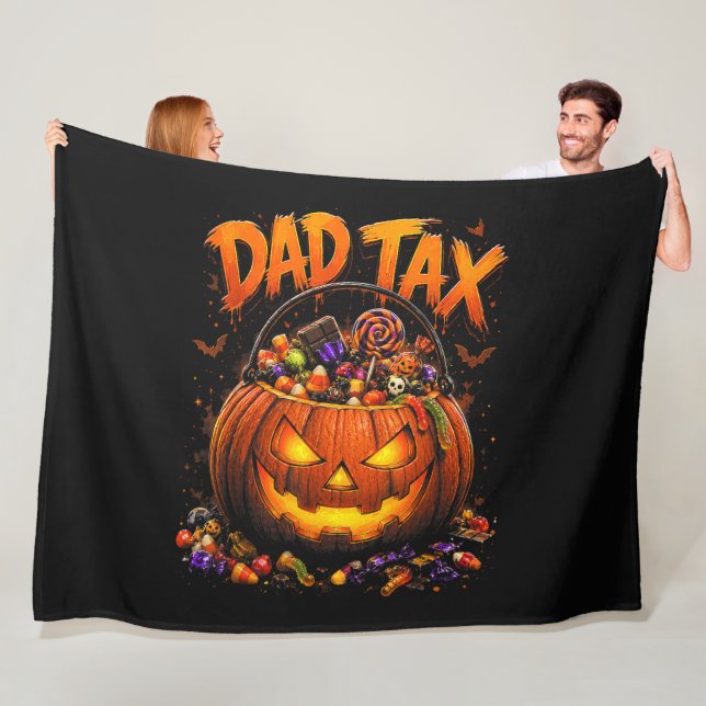 Rolig Pappa Skatt Halloween Pumpa Fleecefilt (På plats)