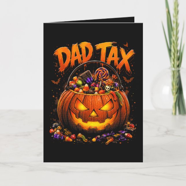 Rolig Pappa Skatt Halloween Pumpa Helgkort (Framsida)