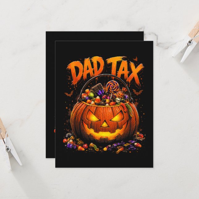 Rolig Pappa Skatt Halloween Pumpa Inbjudningar (Fram/Back In Situ)