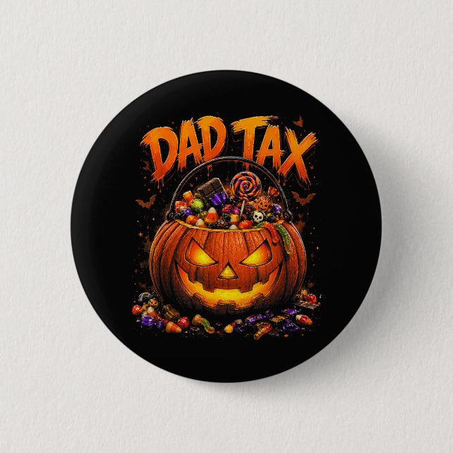 Rolig Pappa Skatt Halloween Pumpa Knapp (Framsida)