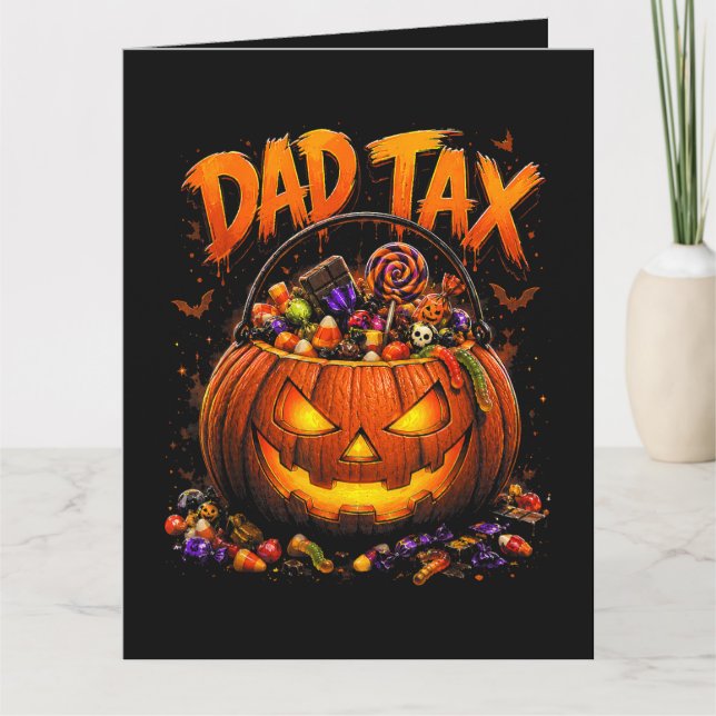 Rolig Pappa Skatt Halloween Pumpa Kort (Framsida)