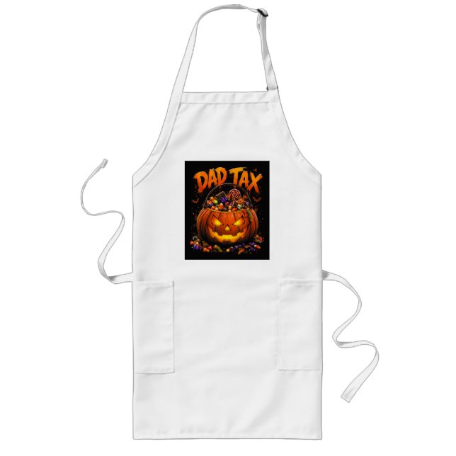 Rolig Pappa Skatt Halloween Pumpa Långt Förkläde (Framsidan)