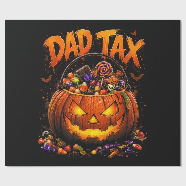 Rolig Pappa Skatt Halloween Pumpa Presentpapper (Platt)