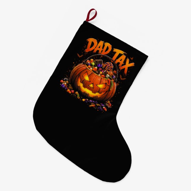 Rolig Pappa Skatt Halloween Pumpa Stor Julstrumpa (Framsidan (Hängande))