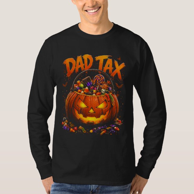 Rolig Pappa Skatt Halloween Pumpa T Shirt (Framsida)