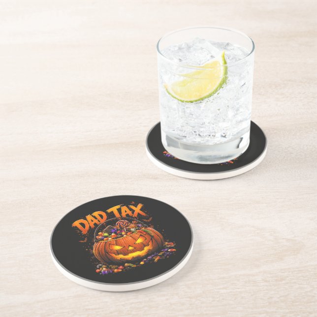 Rolig Pappa Skatt Halloween Pumpa Underlägg (Sidan)