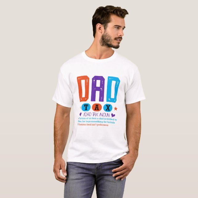 Rolig Pappa Skatt Mugg – Fars Dag T Shirt (Hel framsida)