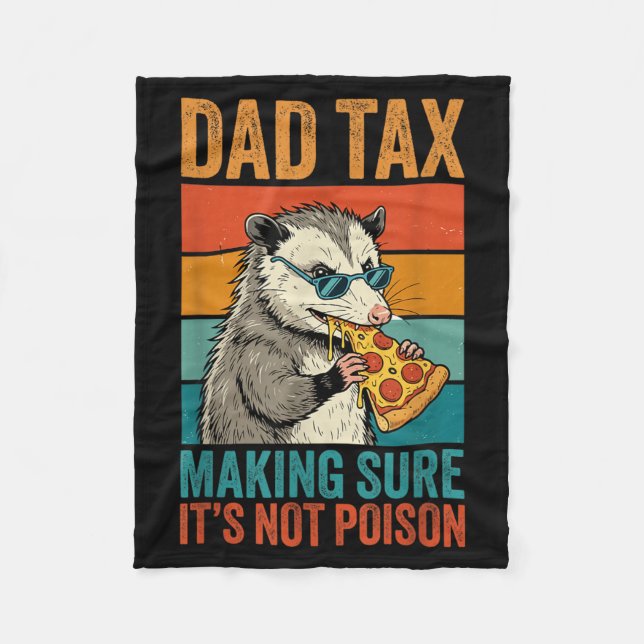 Rolig Pappa Skatt Opossum Pizza Design Sarkastisk  Fleecefilt (Framsidan)