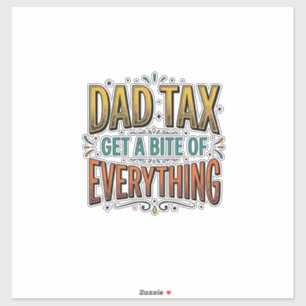 Rolig Pappa Skatt Vintage Gravyr T-Shirt Design_1 Klistermärken
