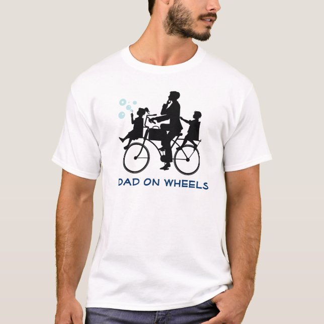 Rolig pappa som cyklar fars dagT-tröja T Shirt (Framsida)