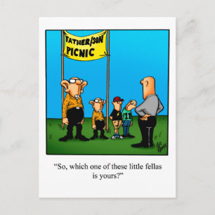 Rolig Pappa/Son Humor Postkort Vykort