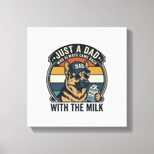 Rolig Pappa Tysk Schäferhund Mjölk Retro T-Shirt D Canvastryck