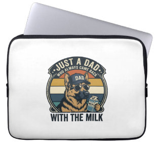 Rolig Pappa Tysk Schäferhund Mjölk Retro T-Shirt D Laptop Fodral